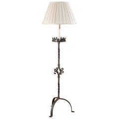 Antique Iron Lamp from a 19th Century Torchiere