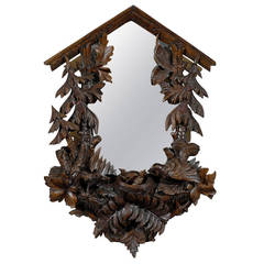 Fantastic Black Forest Mirror, 19th Century