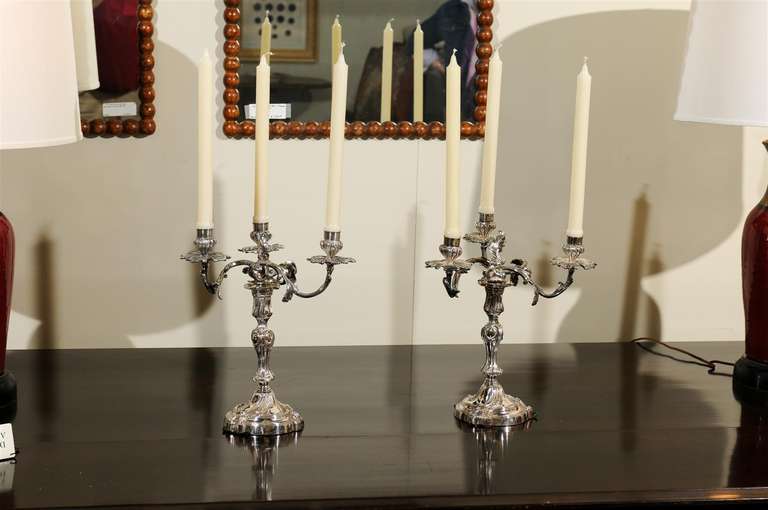 American Pair of Rococo Style Candelabra