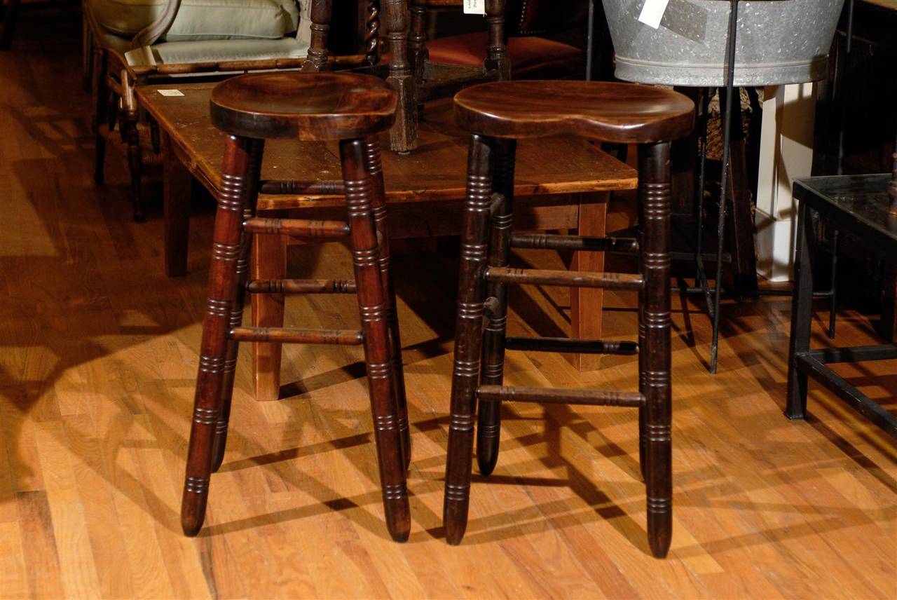 Great Pair of English Bar Stools 1