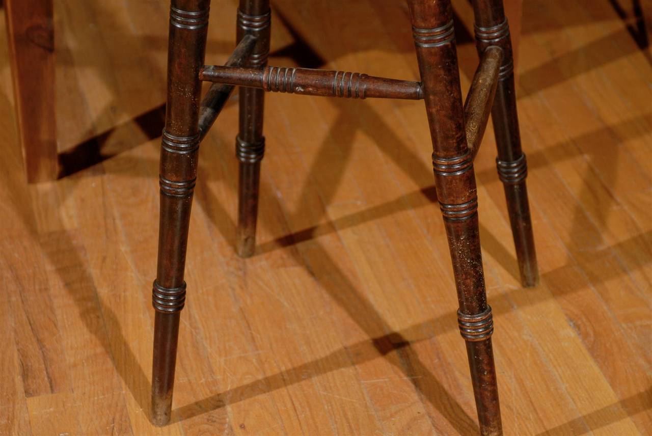 English Bar Stool with a Saddle Shaped Seat In Good Condition In Atlanta, GA