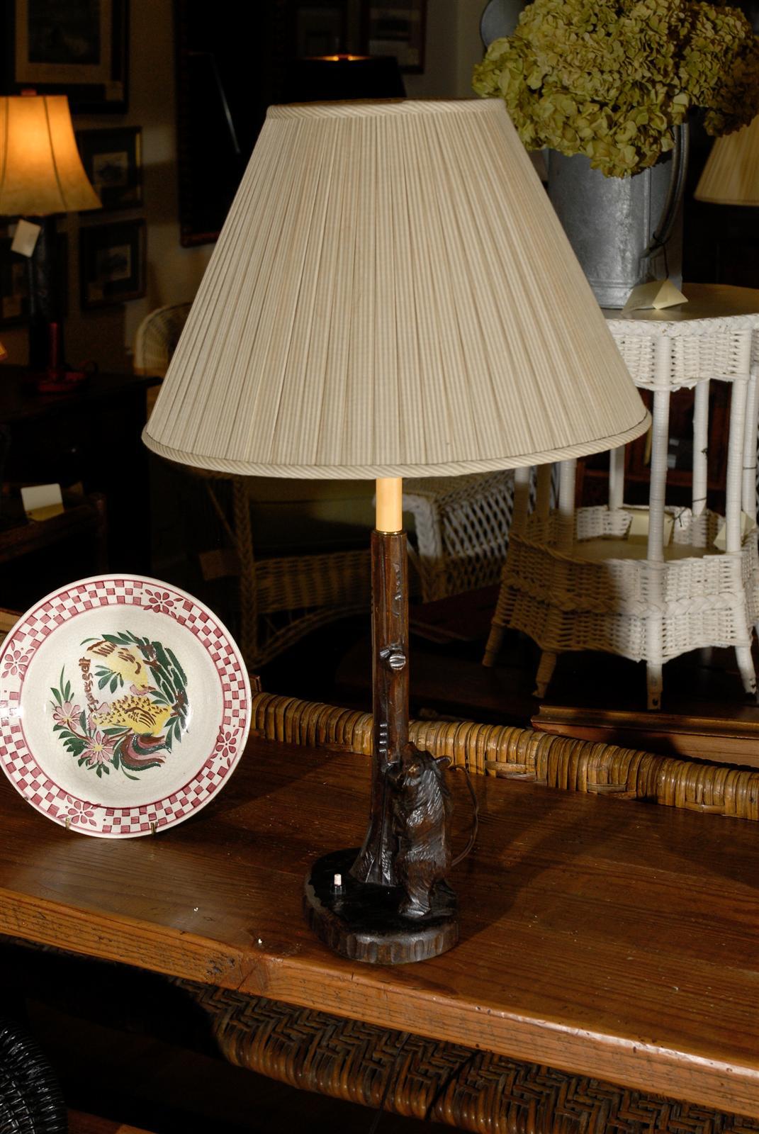 20th Century Black Forrest Bear Lamp