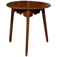 Antique Late 18th Century English Oak Cricket Table