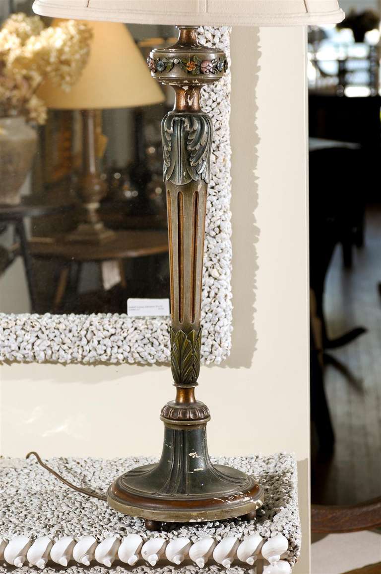 English Carved Lamp, circa 1900 In Good Condition In Atlanta, GA