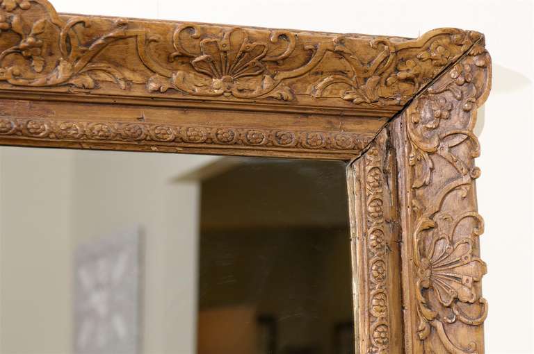 19th Century French Hand Carved Mirror In Good Condition In Atlanta, GA