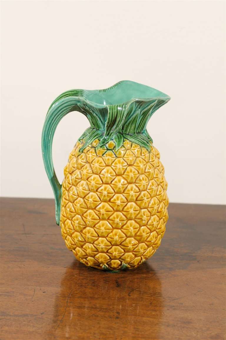 Glazed Minton Majolica Pineapple Pitcher c. 1870's