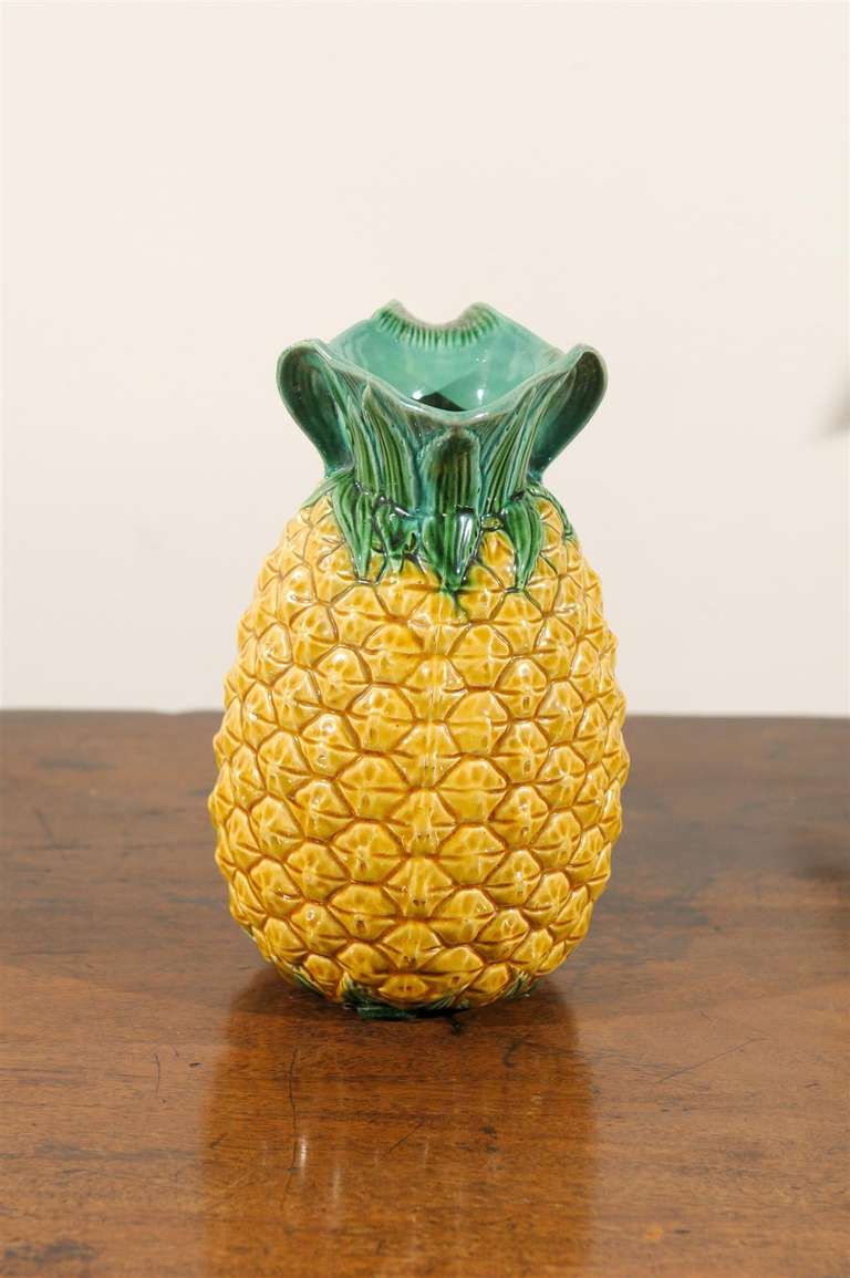 Minton Majolica Pineapple Pitcher c. 1870's In Excellent Condition In Atlanta, GA