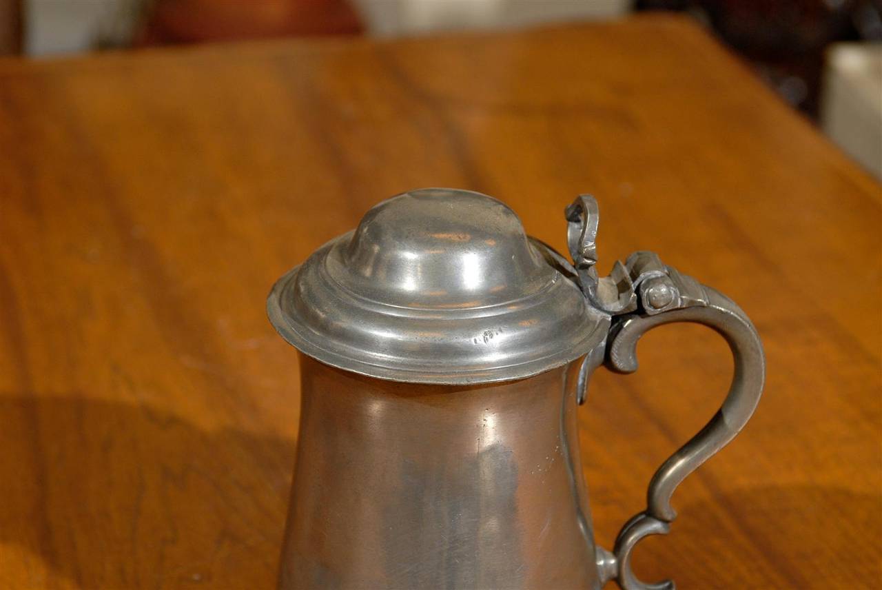 Mid-18th Century English Pewter Flagon, circa 1780 For Sale