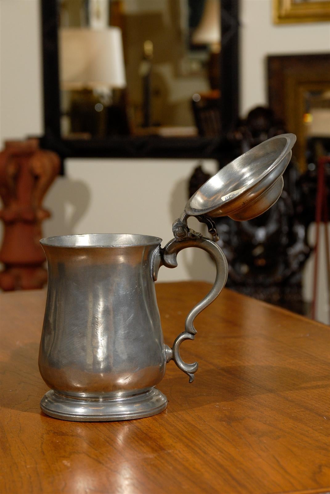 Georgian English Pewter Flagon, circa 1780 For Sale