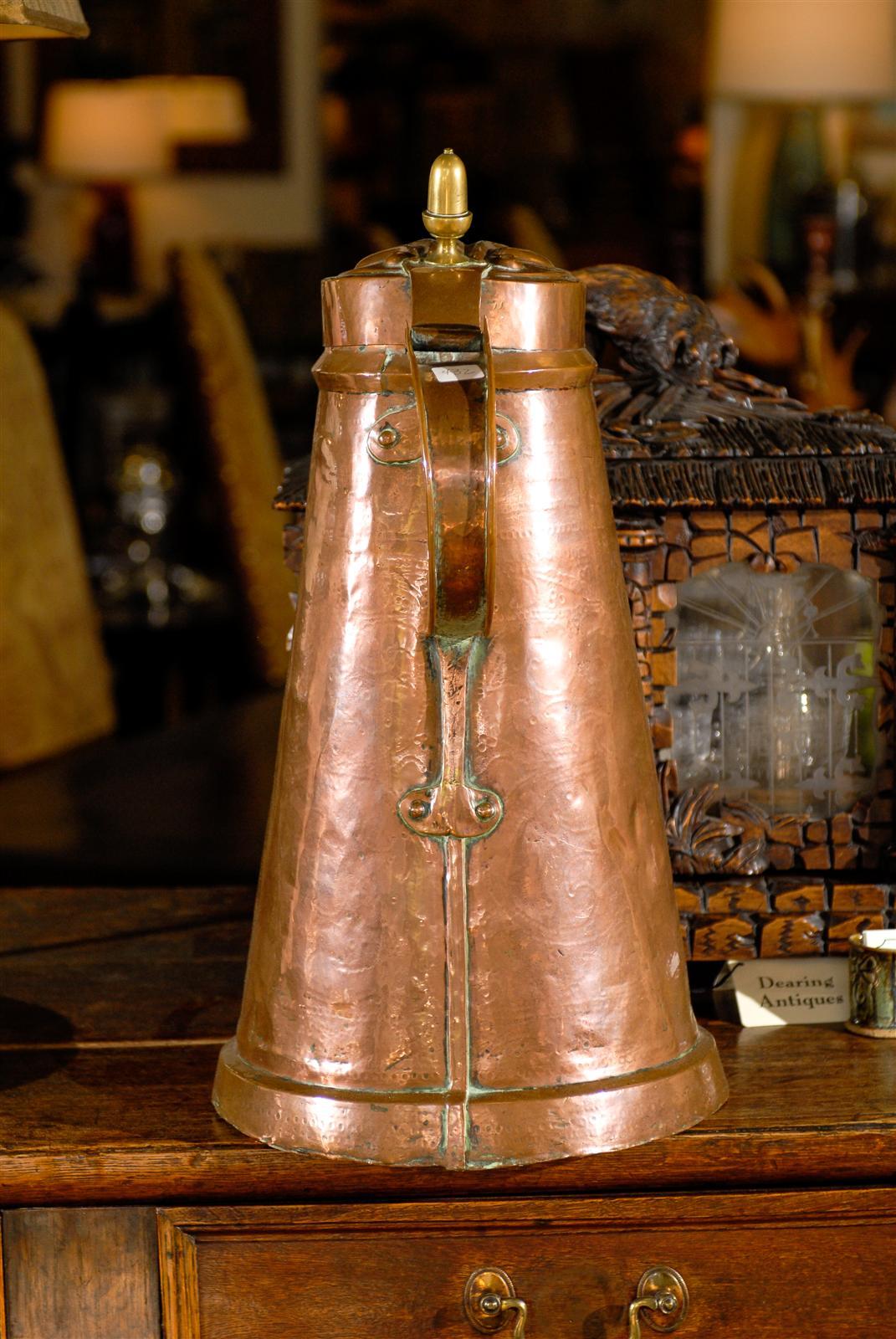 Antique Copper Tea Kettle Crafted into a Lamp at 1stdibs
