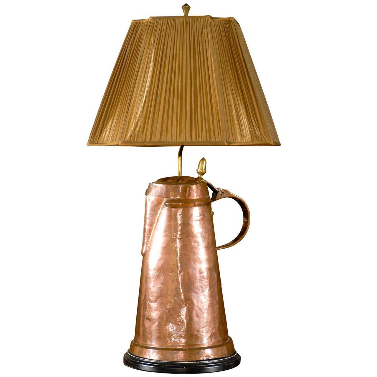 Antique Copper Tea Kettle Crafted into a Lamp For Sale at 1stdibs