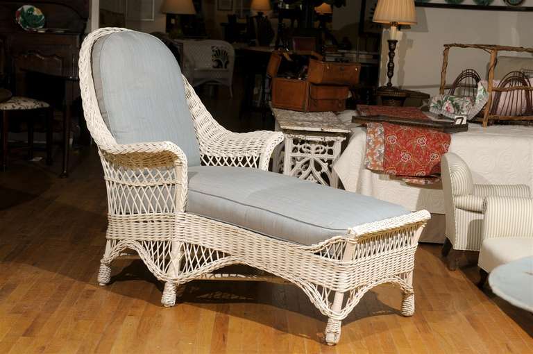 American antique wicker Chaise c1920 1