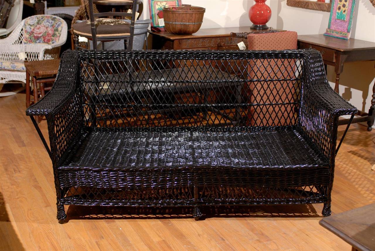 American Bar Harbor Wicker Sofa, c. 1920 3