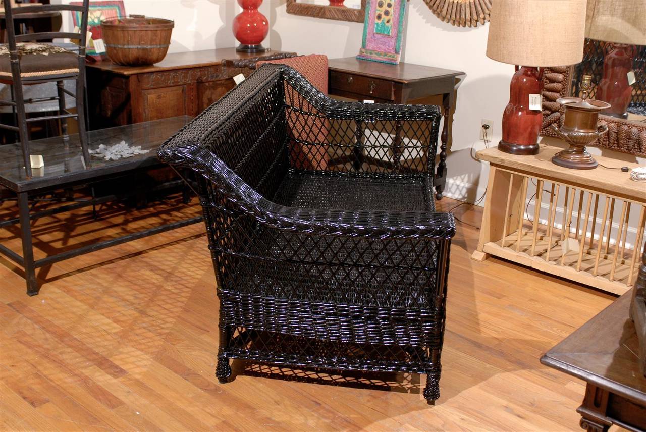 American Bar Harbor Wicker Sofa, c. 1920 In Excellent Condition In Atlanta, GA