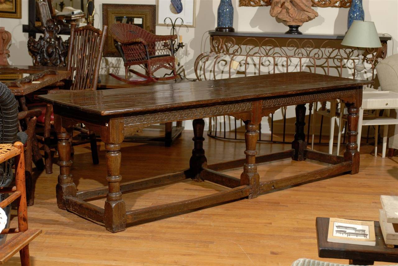 17th Century English Oak Refractory Table