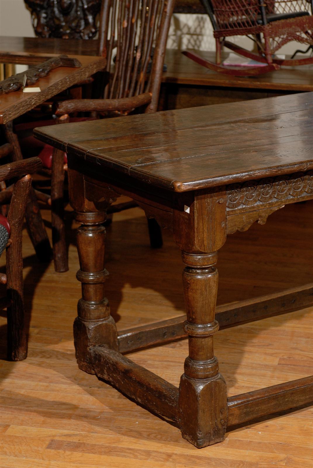 18th Century and Earlier 17th Century English Oak Refractory Table For Sale