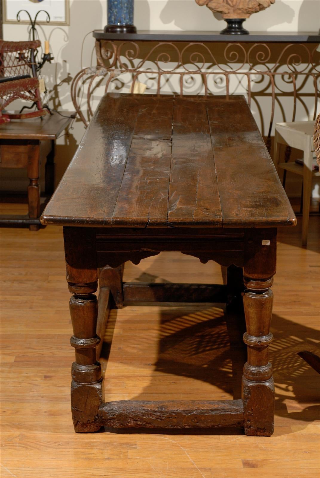 Joinery 17th Century English Oak Refractory Table For Sale