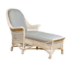 American antique wicker Chaise c1920