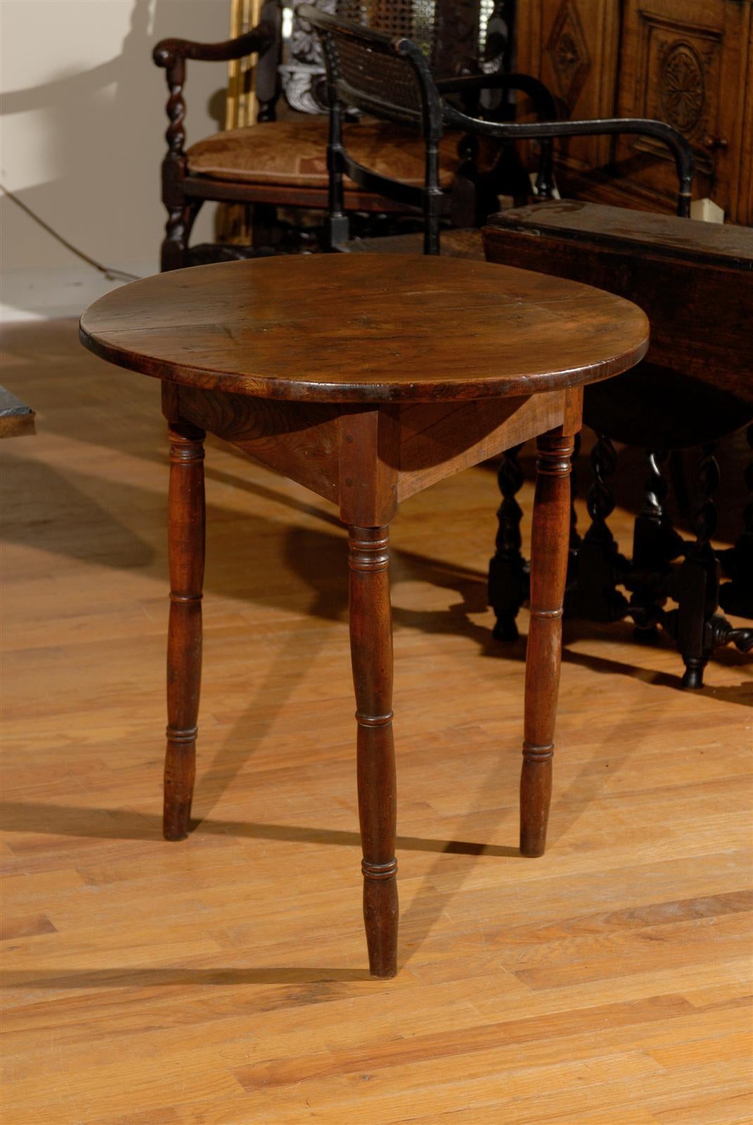 Hand-Crafted English Elm Cricket Table