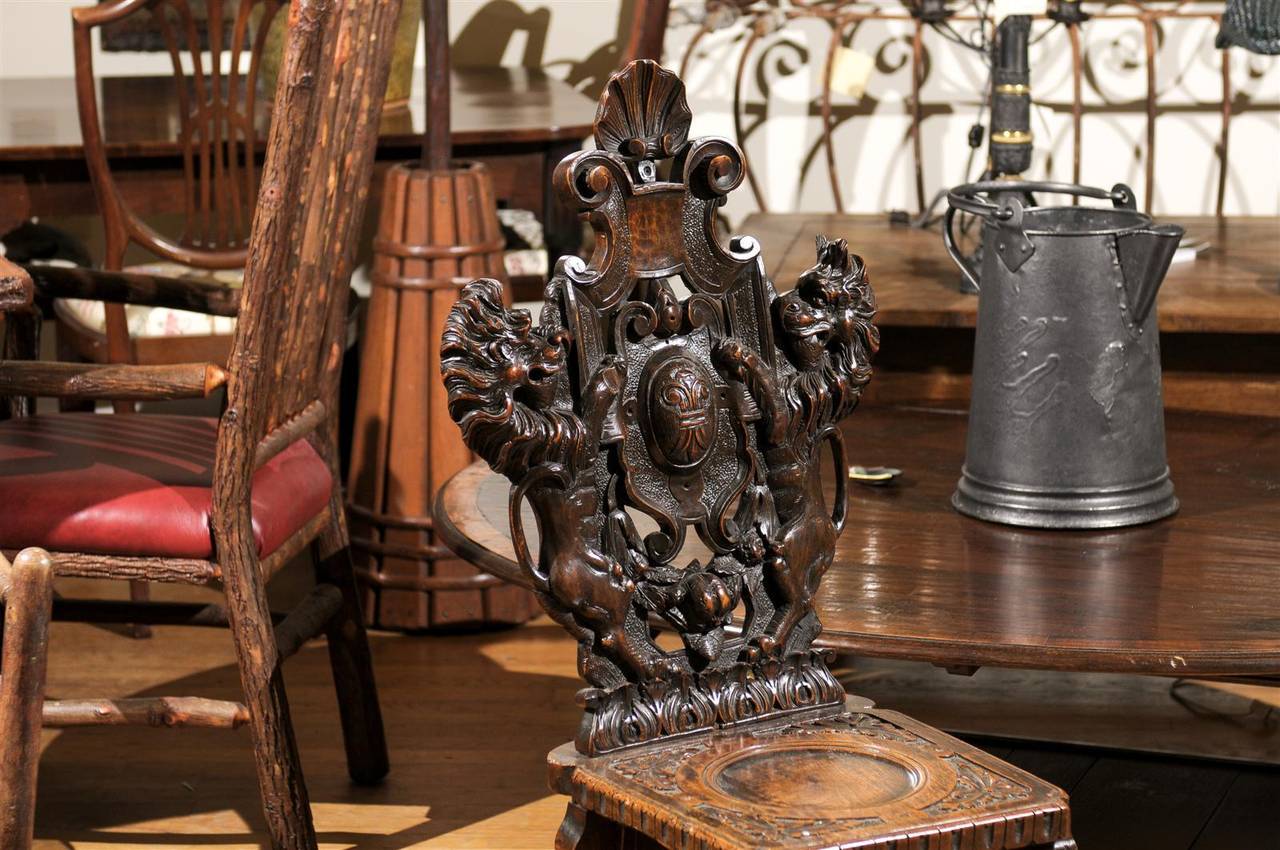 Solid Wood Carved Chair In Good Condition For Sale In Atlanta, GA