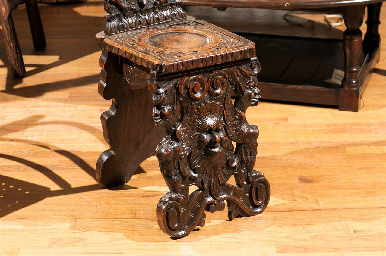 Oak Solid Wood Carved Chair For Sale