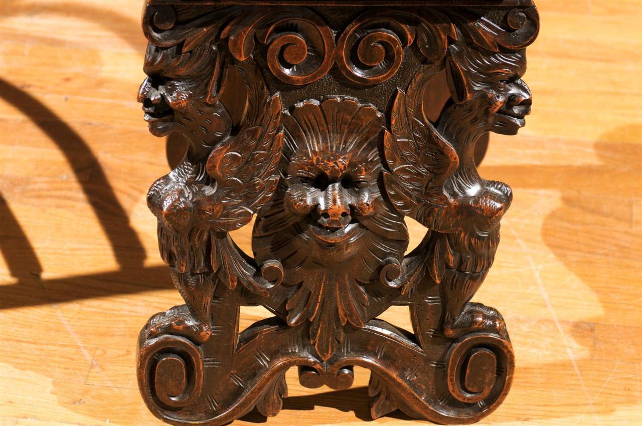 Jacobean Solid Wood Carved Chair For Sale