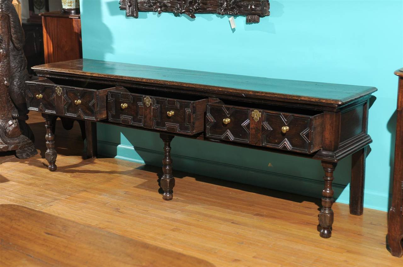 Jacobean Server with Dovetailed Drawers
