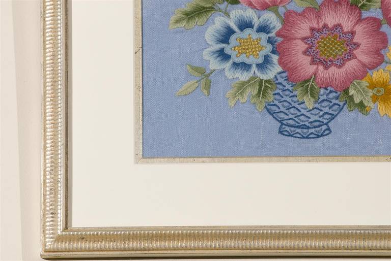 American Framed  Crewel Embroidery