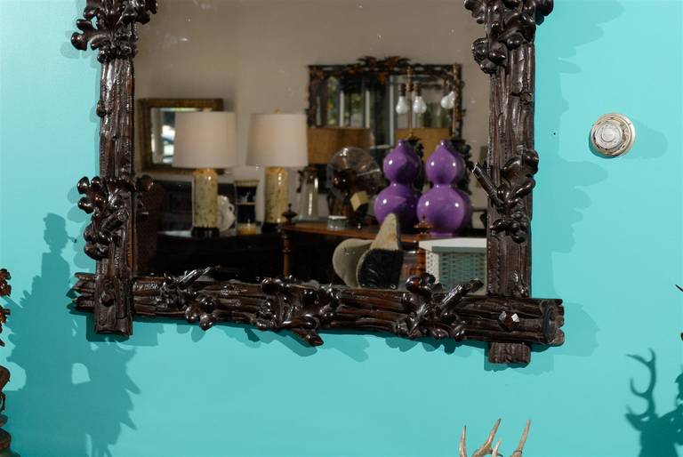 Black Forest Mirror, Late 19th Century For Sale 3