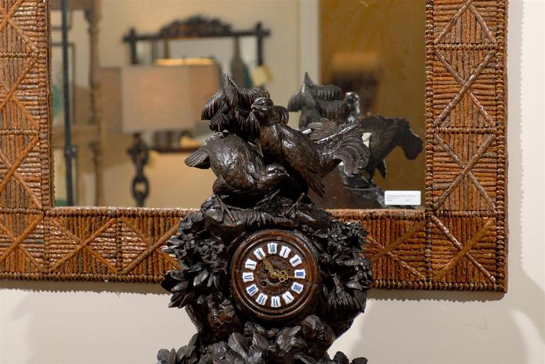 Rare 19th Century Black Forest Mantel Clock with Grouse 5