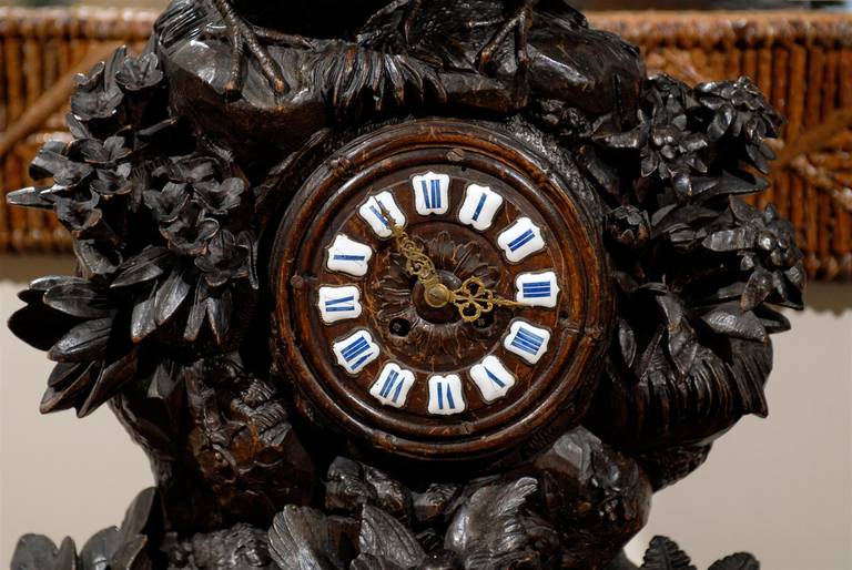 Rare 19th Century Black Forest Mantel Clock with Grouse 4