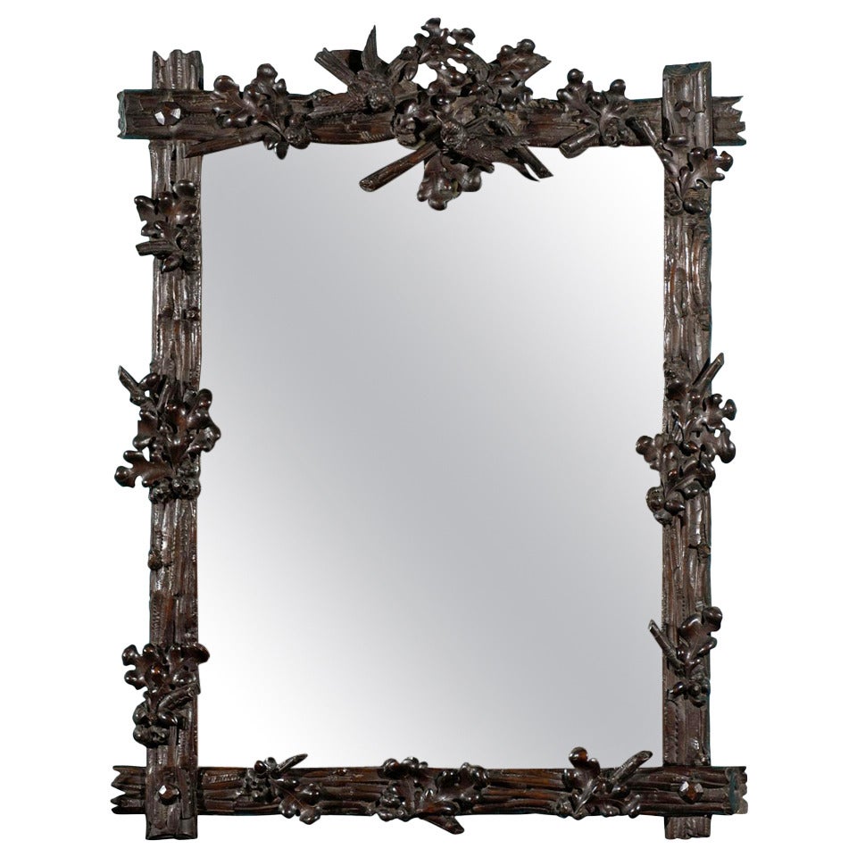 Black Forest Mirror, Late 19th Century For Sale