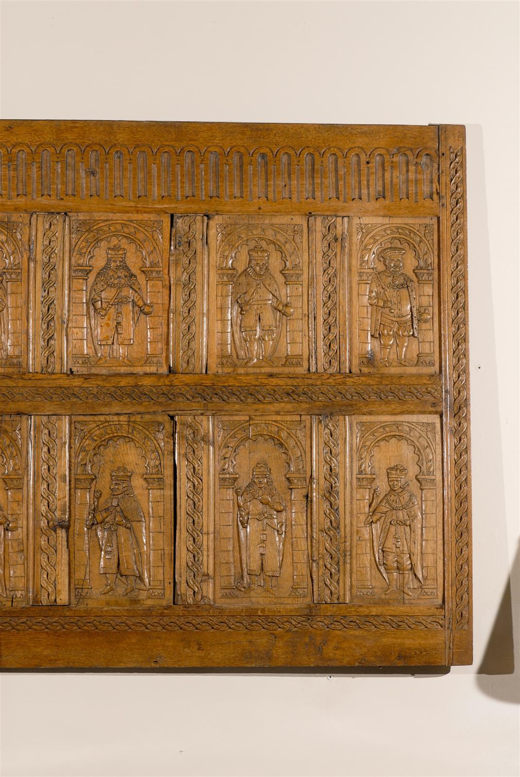 18th Century Carved English Heraldic Oak Panel In Good Condition In Atlanta, GA