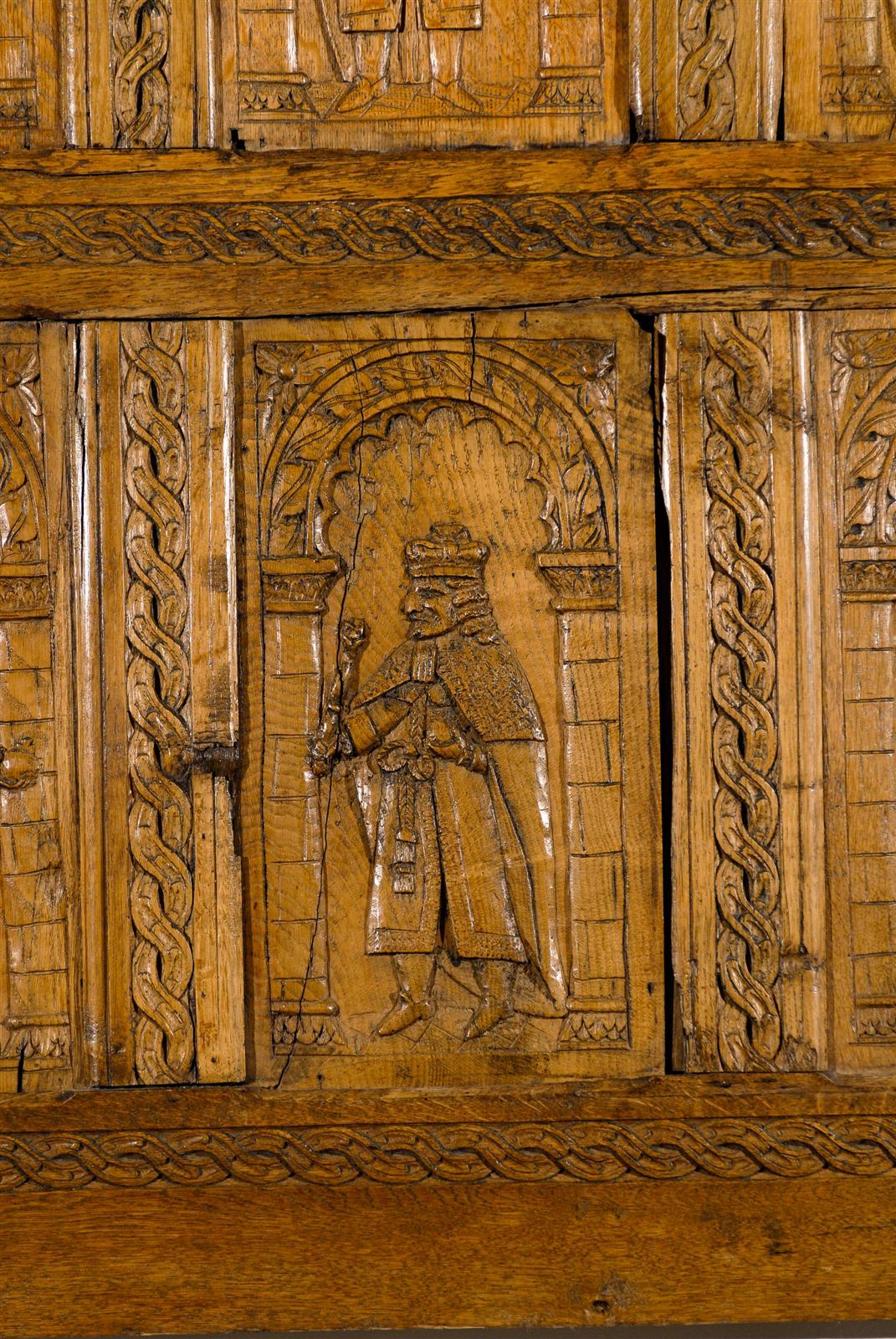18th Century Carved English Heraldic Oak Panel 5