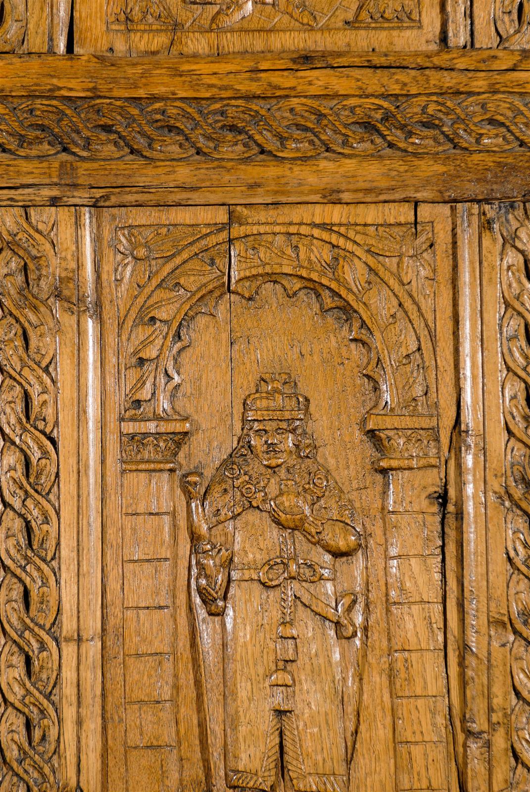18th Century Carved English Heraldic Oak Panel 3