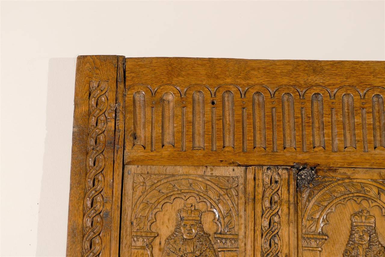 18th Century Carved English Heraldic Oak Panel 2