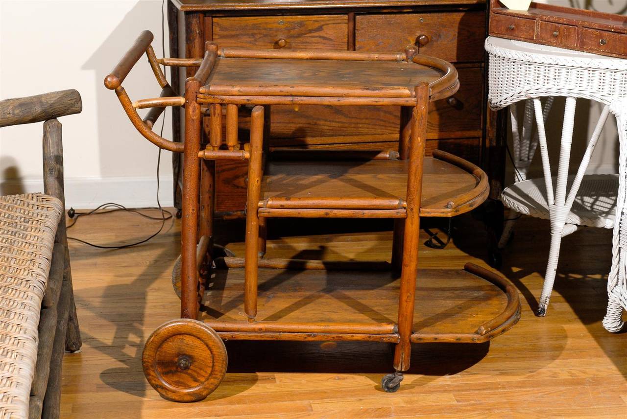 Very Rare Old Hickory Tea Cart from 1920-1930 2