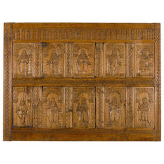 18th Century Carved English Heraldic Oak Panel