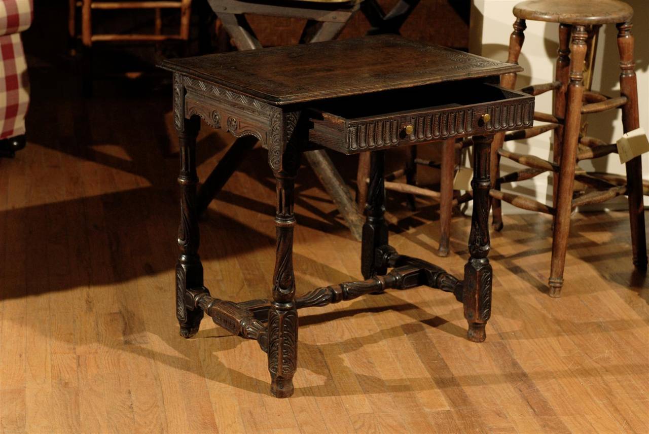 Wonderful English Oak Late 18th Century Side Table 2