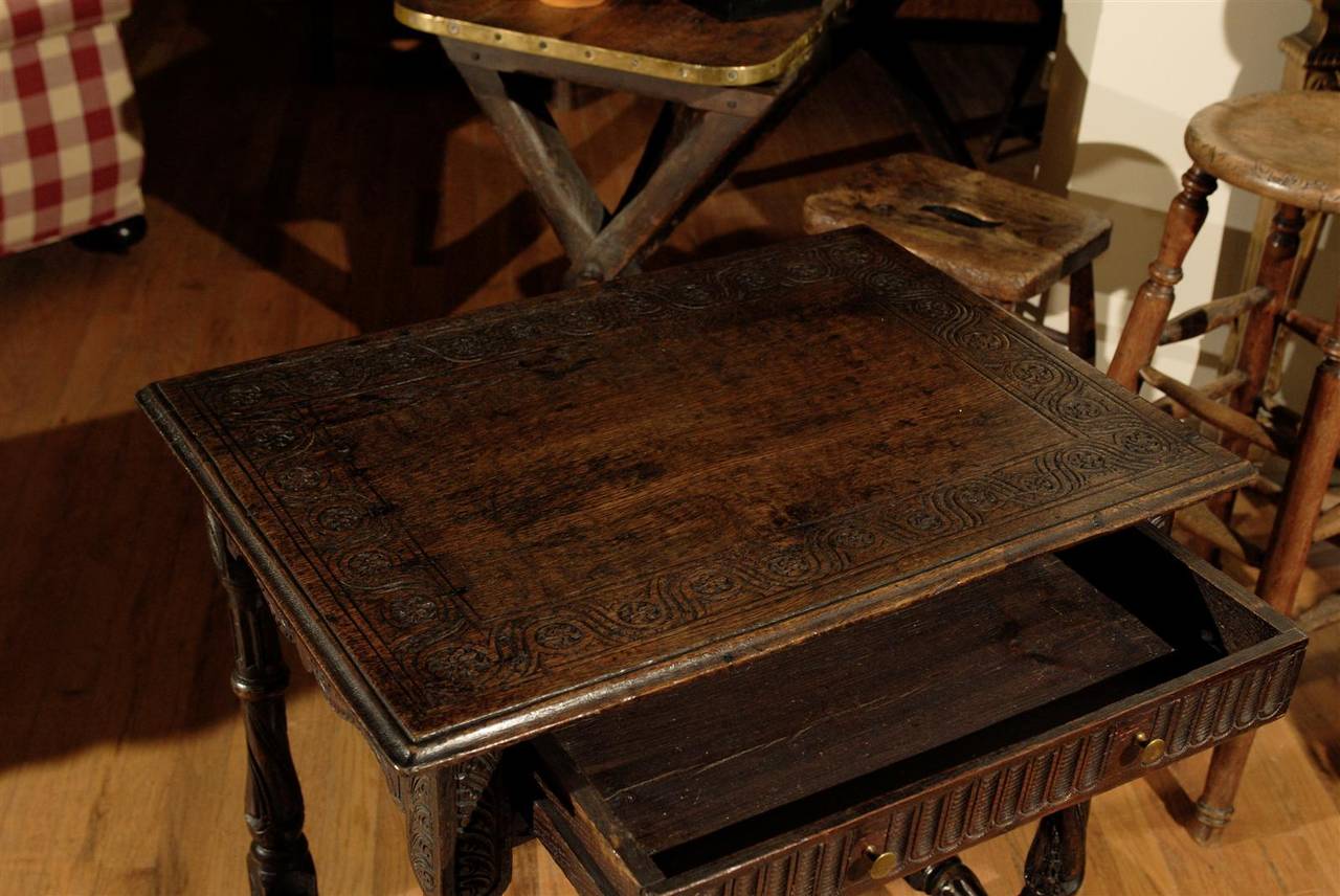 Wonderful English Oak Late 18th Century Side Table 5