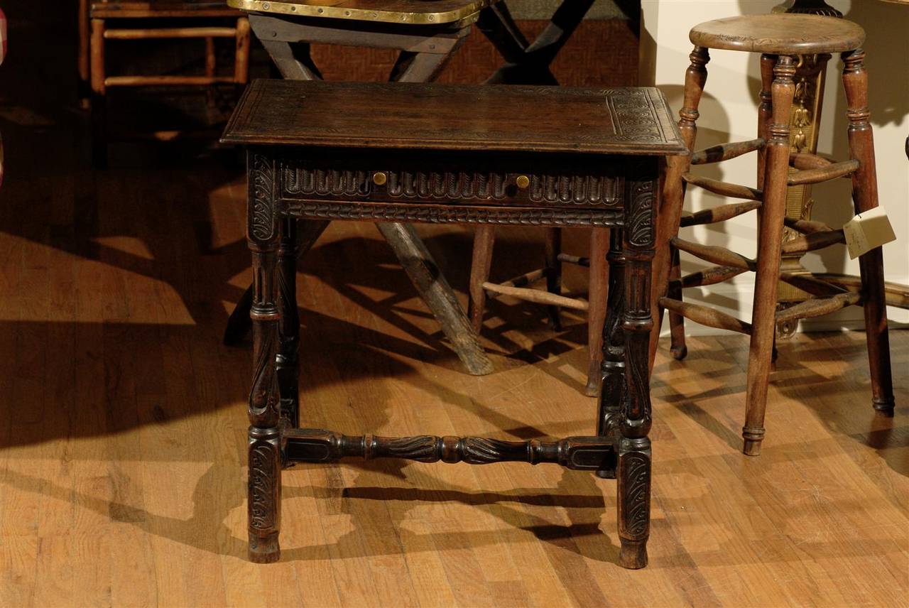 Wonderful English Oak Late 18th Century Side Table 4
