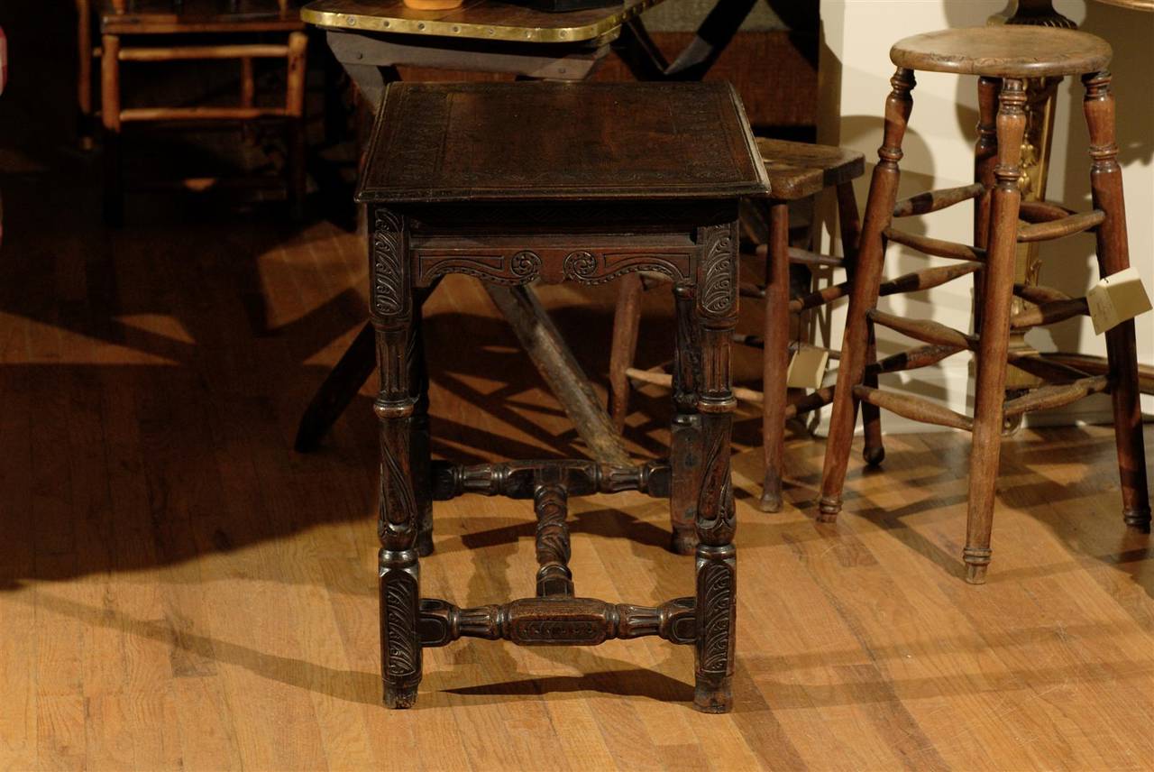 Wonderful English Oak Late 18th Century Side Table 1