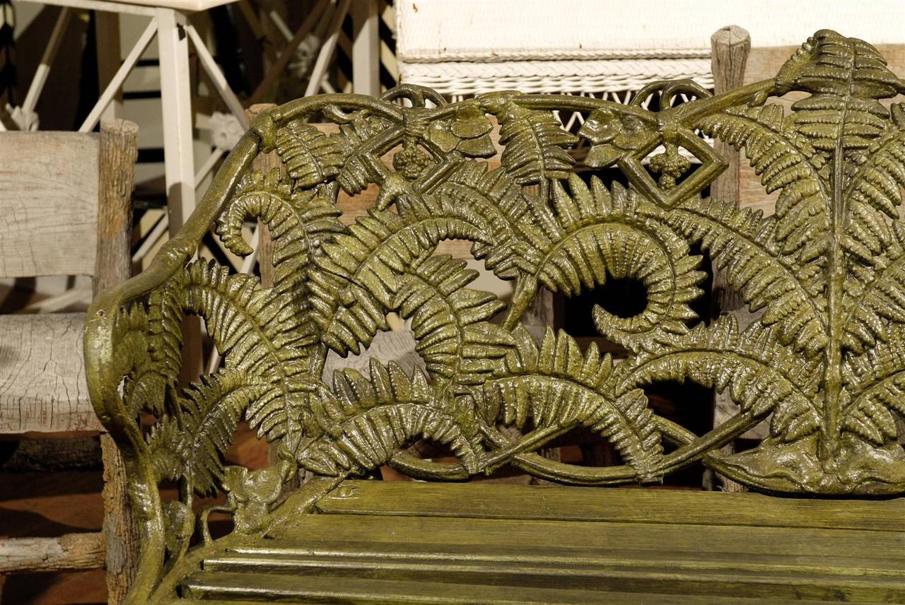 Late 19th Century Coalbrookdale Foundry Fern and Blackberry Pattern Garden Bench 3