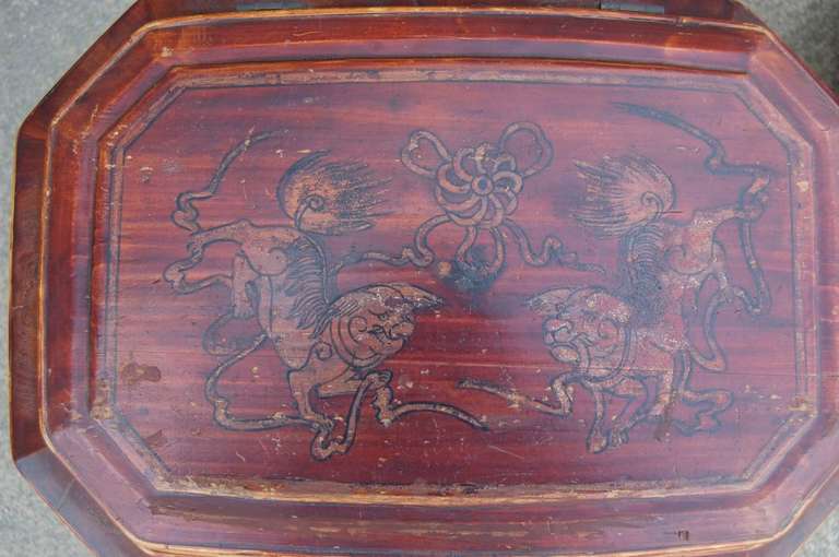 19th Century Pair, Chinese Lacquered Wood Traveling Trunks. For Sale