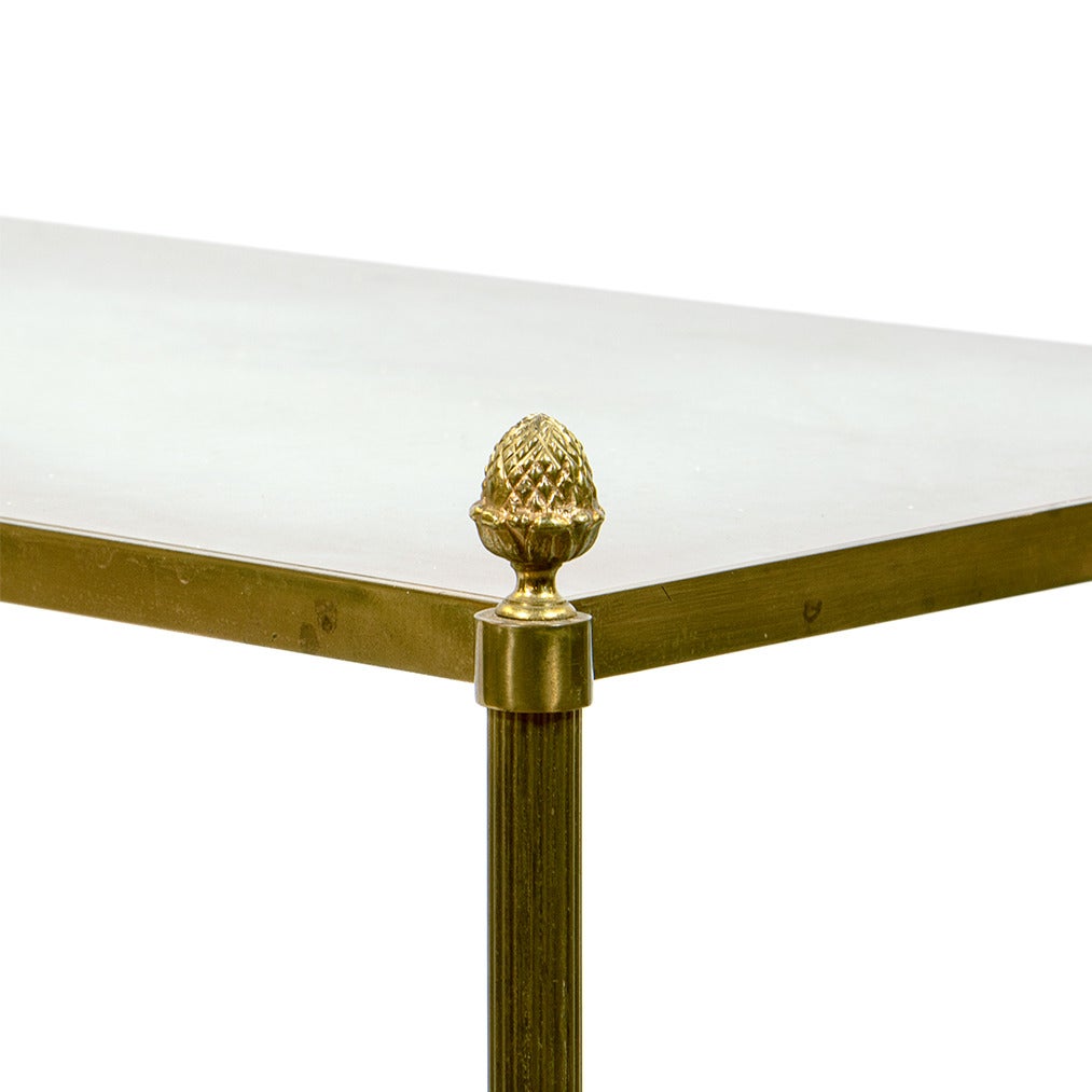 Pair of 1950s Baguès Style Gilt Brass Side Tables 1