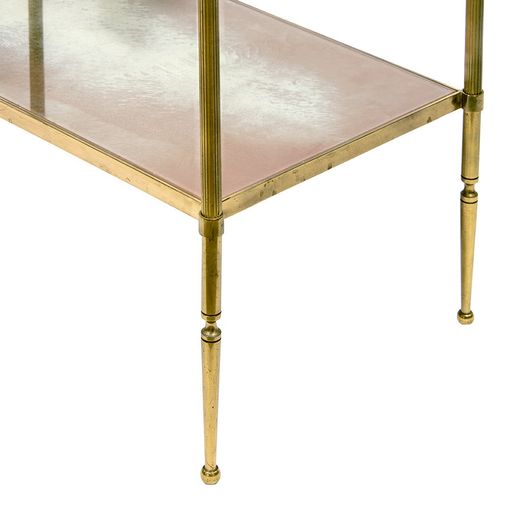 Pair of 1950s Baguès Style Gilt Brass Side Tables 2