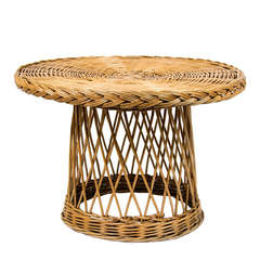 Rattan Round Side Table