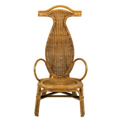 1960s Rattan Silent Butler Chair