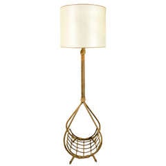 1950's Rope Standing Lamp by Audoux Minet