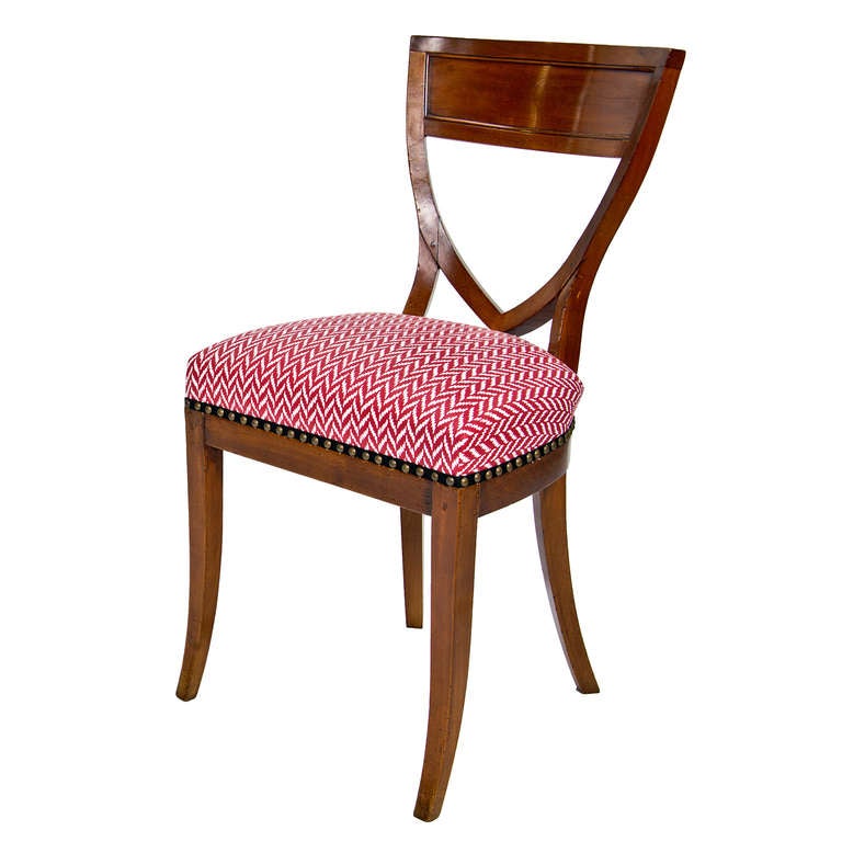 Set of Six 19th Century Biedermeier Mahogany Chairs